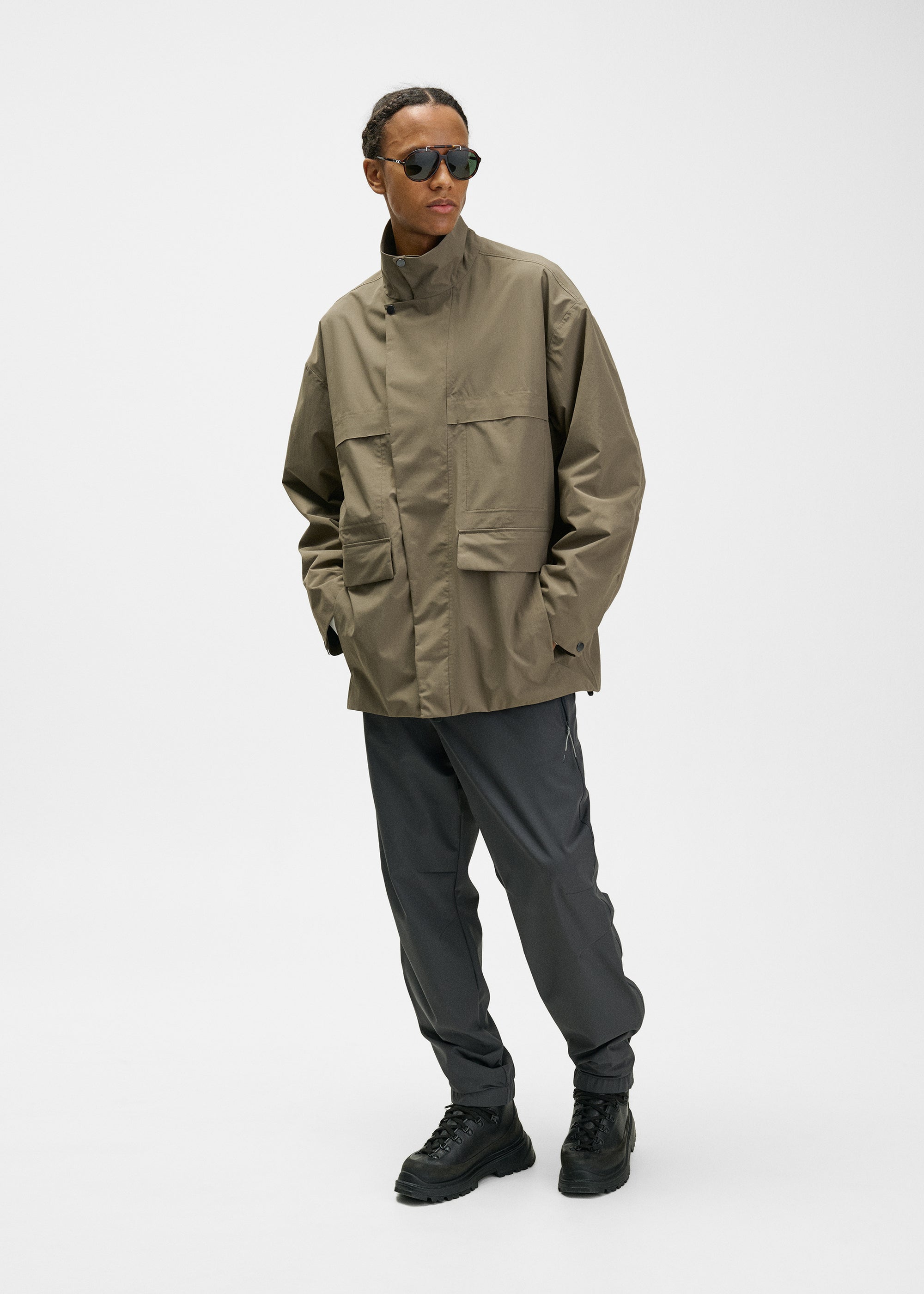 Men's Acacia 2-Layer Utility Jacket in Dark Khaki | ENNUE—Shop now