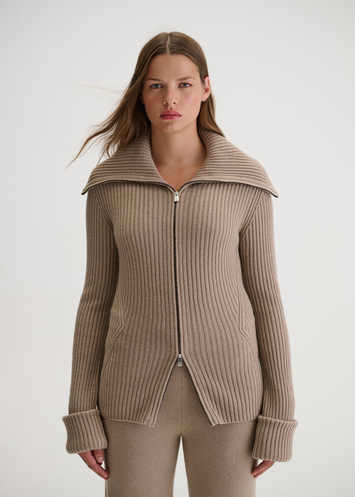 Azalea Cashmere Rib Knit Cardigan
