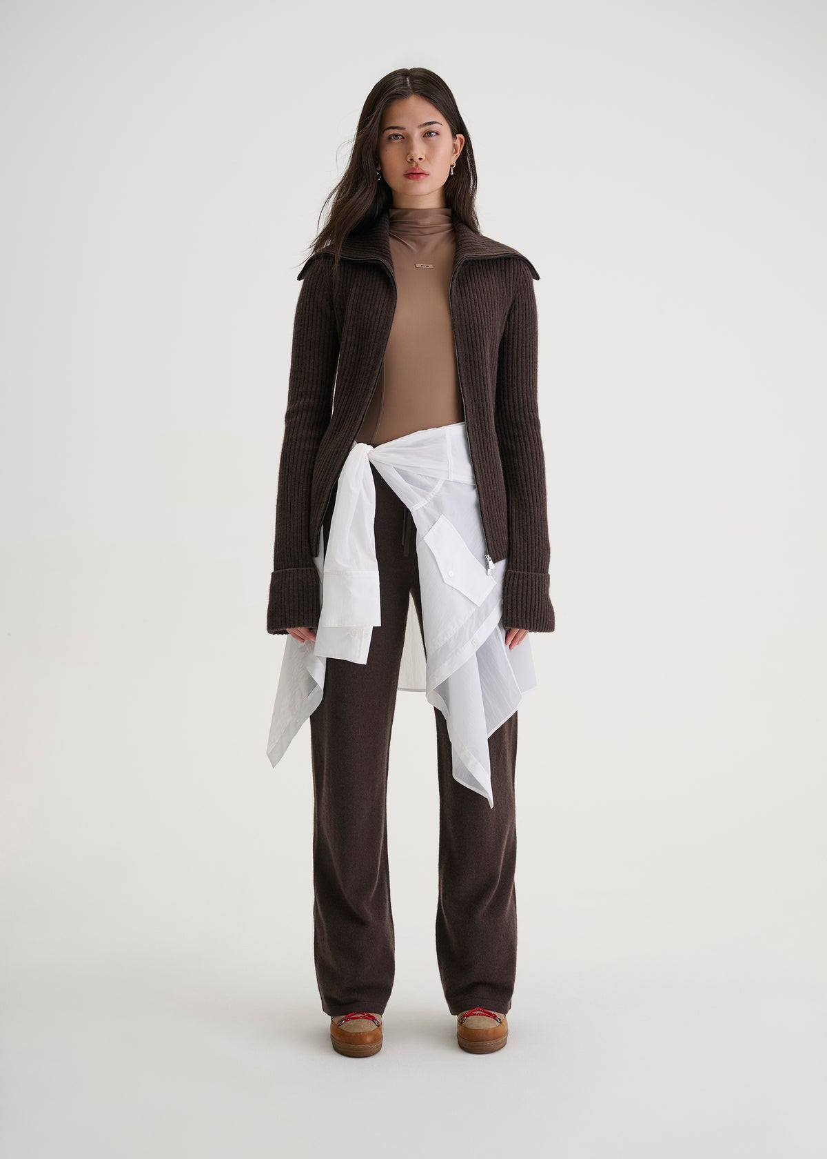 Azalea Cashmere Rib Knit Cardigan