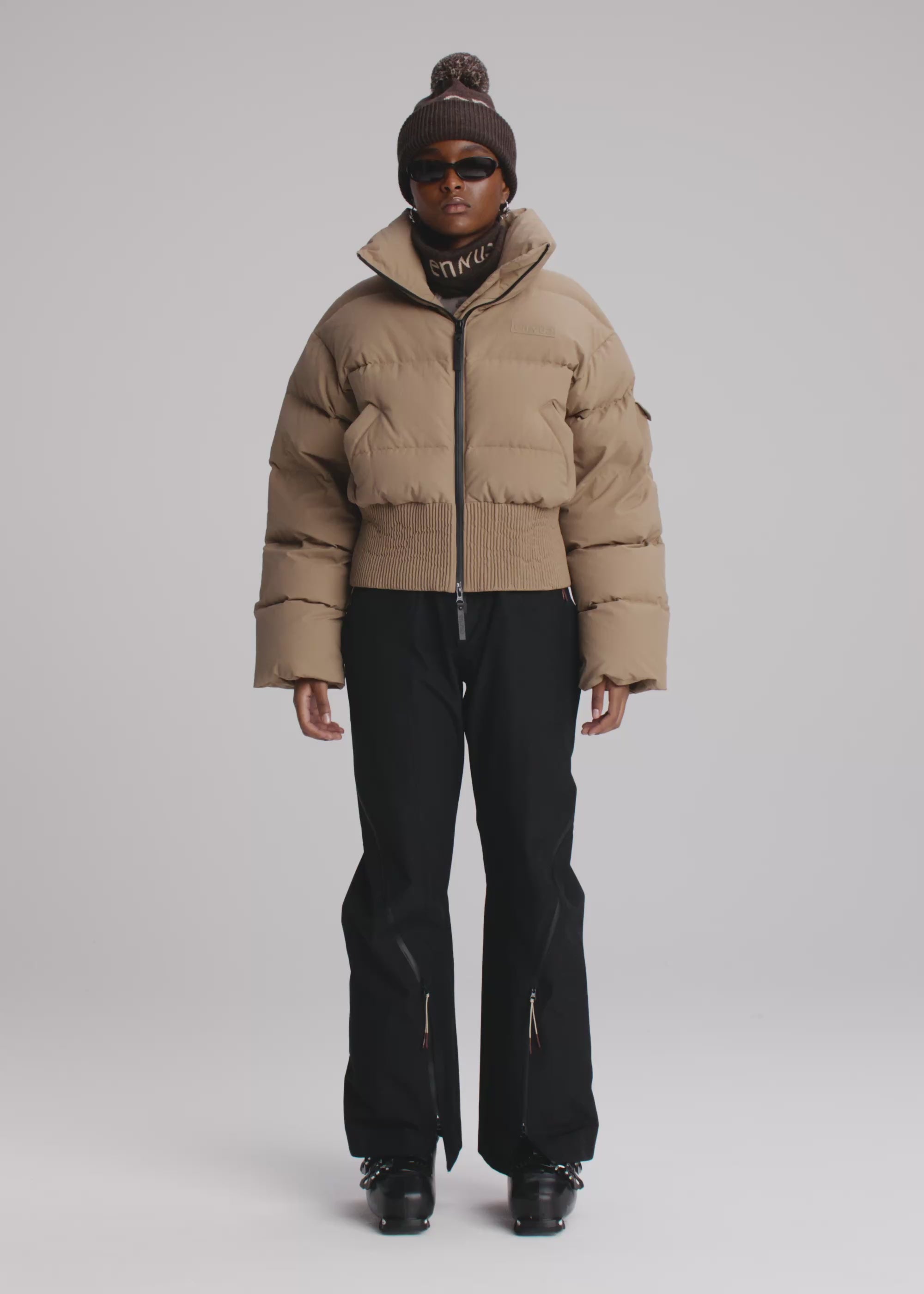 Women's Penden Down Ski Jacket Dark Beige | ENNUE— Shop now